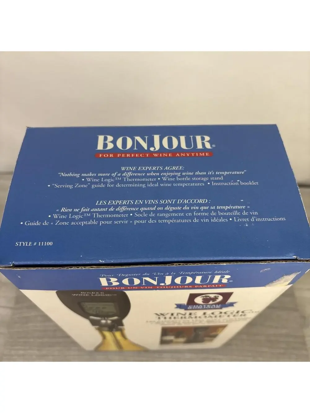 Vintage BonJour Wine Logic Digital Wine Thermometer 2001 Original Box